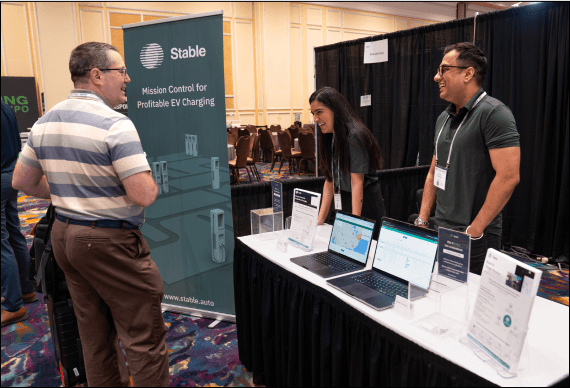 Stable Auto booth at an EV charging conference